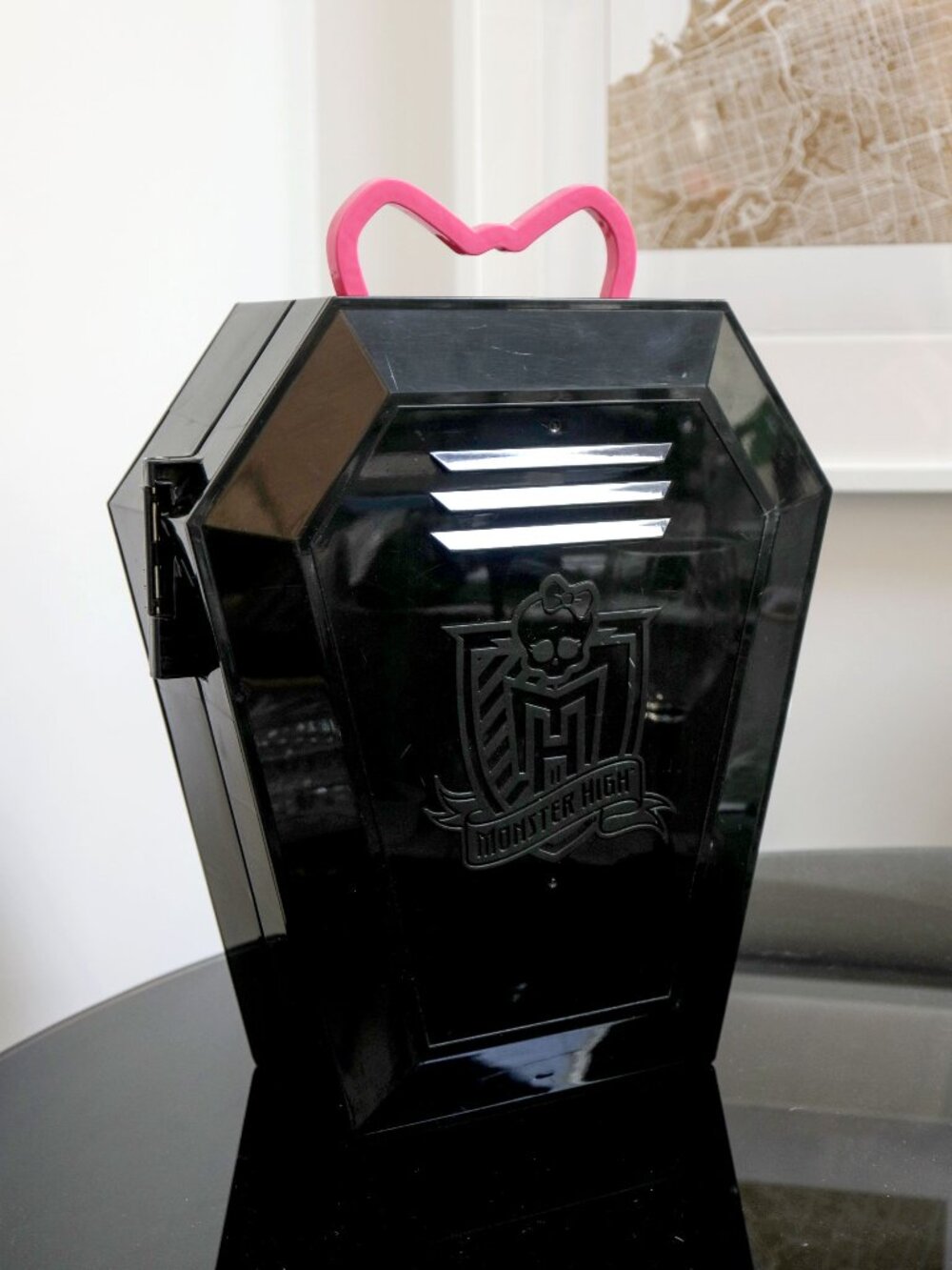 Monster High Draculaura Black Coffin Locker w/Pink Bow Handle - Closet Case ONLY